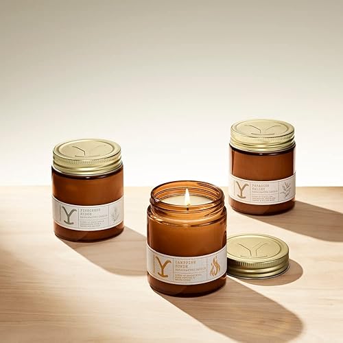 Miniatura 4 de Tru Western - Vela perfumada en tarro Yellowstone, 8 onzas, gamuza Campfire