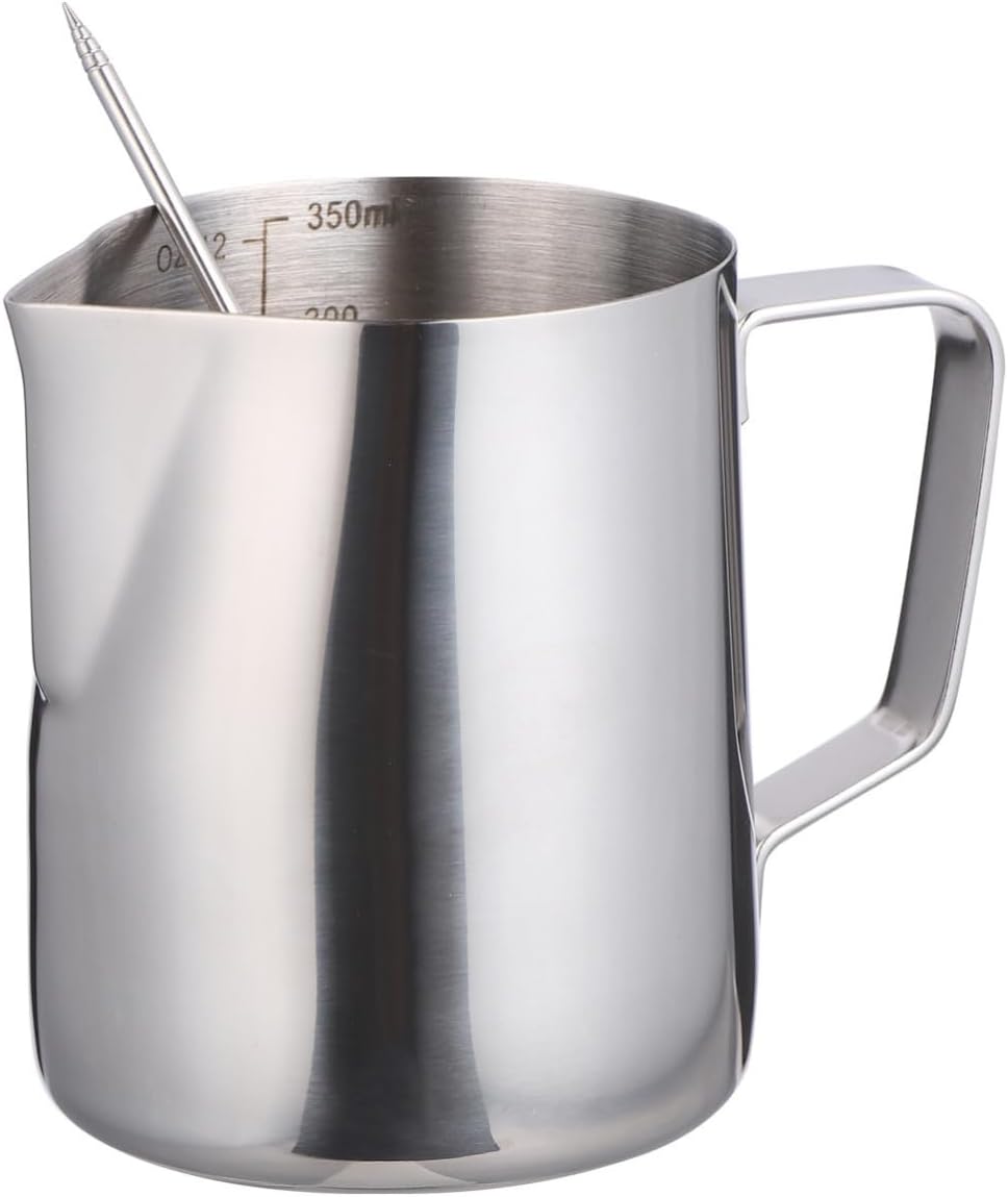 Milk Frothing Pitcher Stainless Steel 350ml with Latte Art Pen
