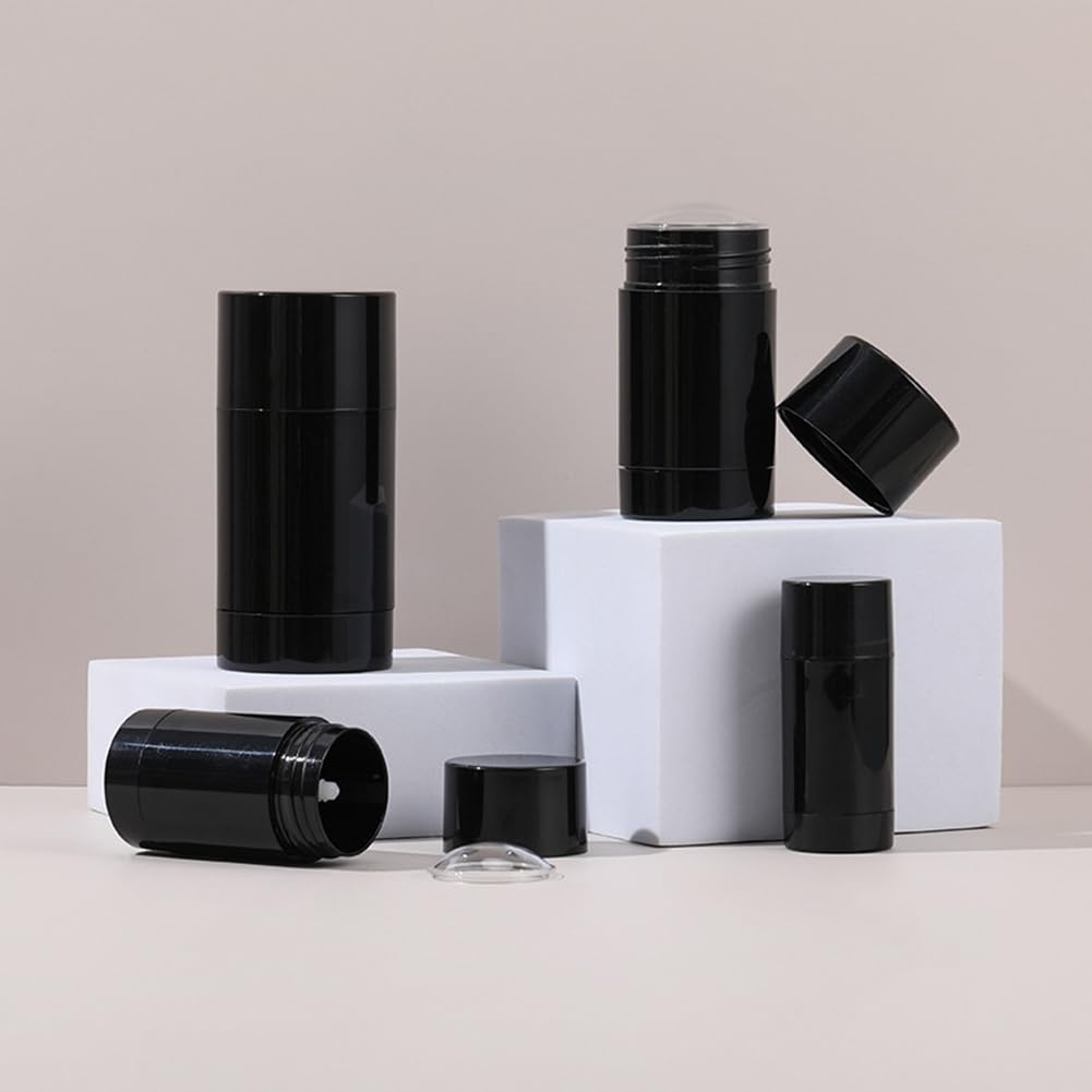 VASANA 3 recipientes de desodorante redondos vacíos, botellas recargables, tubos de bálsamo labial 30 g, cosméticos, protector solar
