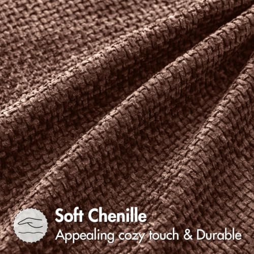 Image of MIULEE Pack of 2 Fall Couch Throw Pillow Covers 20x20 Inch Red Brown Modern Boho Accent Decorative Pillow Covers Soft Chenille Farmhouse Cushion Covers for Home Decor Bed Sofa Living Room