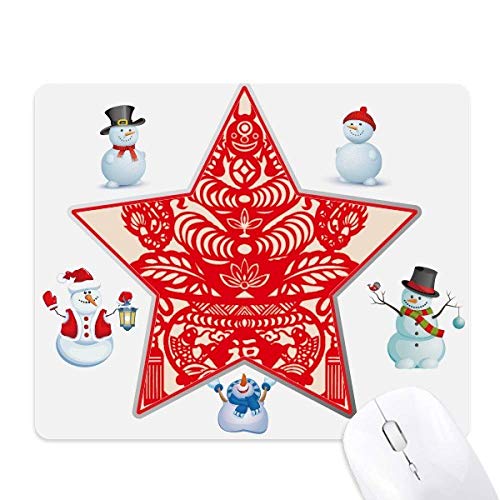 Tapis de souris Dragon Rouge Chine, le cadeau de Noël idéal avec bonhomme de neige