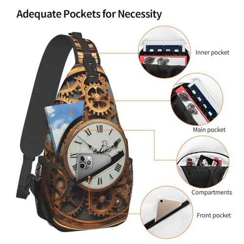Bolso cruzado diagonal para hombre y mujer Rusty Steampunk miniatura 4
