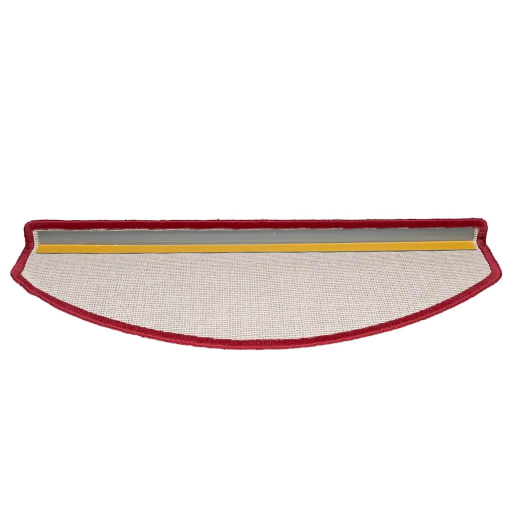 Czerwone Maty Na Schody 15 Szt. 65x24x4 cm Półokrągłe z Polipropylenu