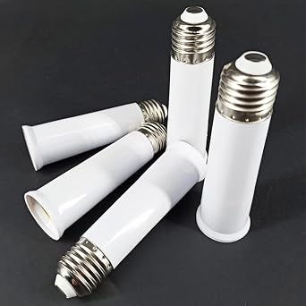 E26 Socket Extender,12CM/4.72 Inch Socket Extension Adapter,Lamp Holder Adapter (4 Pack)