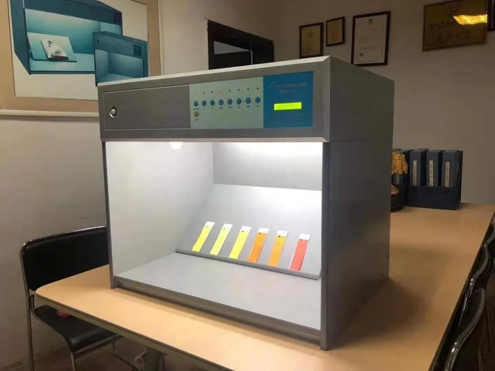 GOYOJO Color Matching Cabinet 4 Light Sources, Lab Color Matching Light Box, Light Booth for Matching 110V for Textile, Printing, Dyeing Material