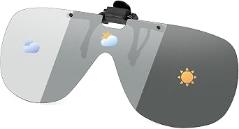 JM Polarized Clip on Sunglasses Frameless Flip Up One Piece Shield Lens for Prescription Glasses