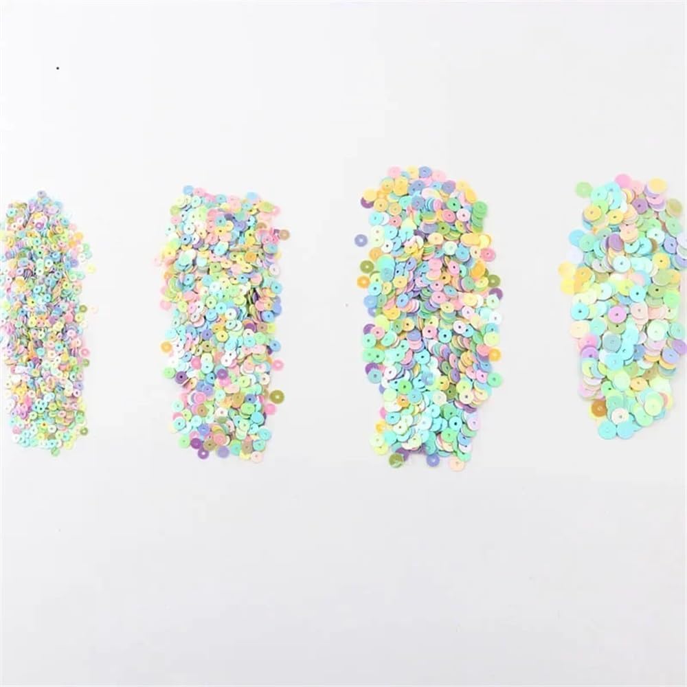 450g Flat Round Sequin Suitable for Crafts Sewing Clothes Decoration DIY Accessory Women Garments(Ab White,6mm450g)