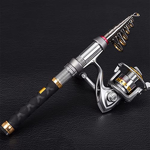 Combo de pesca telescópico para viaje y senderismo con caña ligera de carbono y accesorios 4