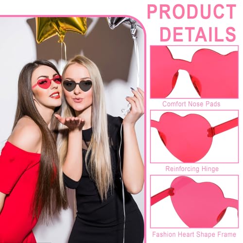 Image of Heart Sunglasses 12 /18 /24 Pcs Heart Shaped Glasses for Women Cute Funny Party Glasses Party Favors Accessories