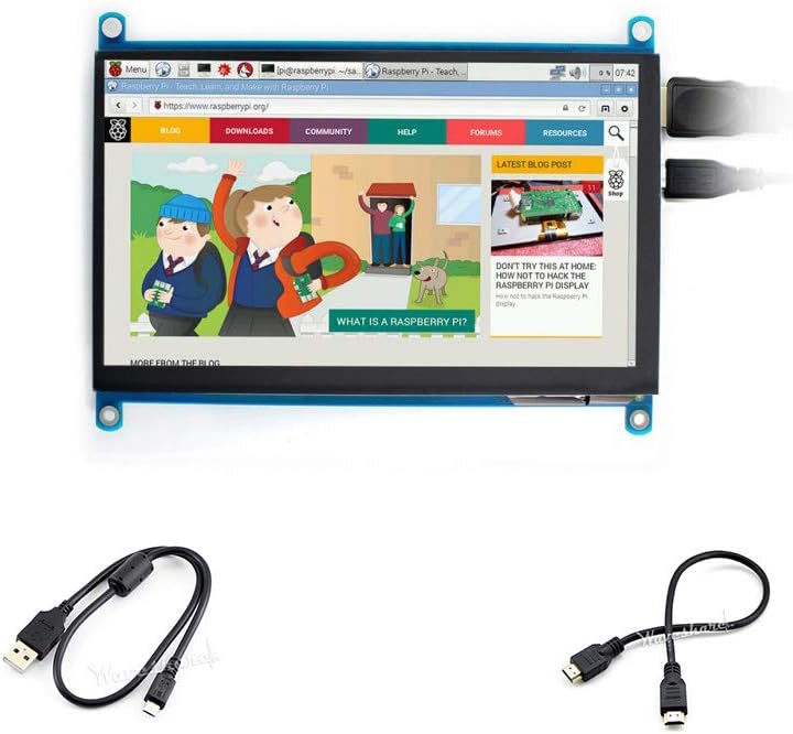 7inch HDMI LCD (H) 1024x600 Monitor IPS Screen Capacitive Touch Display Supports Raspberry Pi Jetson Nano BeagleBone Black Banana Pi & Microsoft XBOX360, Sony PS4,Nintendo Switch