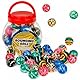 MIJOMA Flummi Set – 72 Springbälle in bunter Kunststoff-Dose, Ø 3,5 cm – 6-Fach Sortiert, hochwertiger Hüpfball-Mix für Kinder, Party, Schule & Spielspaß