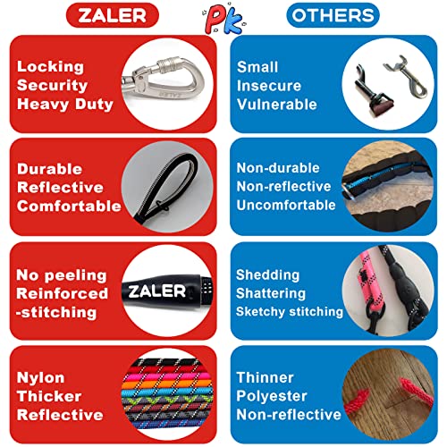 Zaler Rope Dog Leash, 4/5/6/10/15/20/30/50 Foot Reflective Dog Leashes With Carabiner, Heavy Duty Dog Lead For Large And Medium Dogs (4Ft, Blue) #TOP4