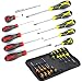 Screwdriver Set 6 Pieces Phillips and Slotted NON-SLIP WIDE COMFORTABLE HANDLE, Micro-Fine Grip, Heavy Duty, Rust Resistant, Ergonomic Fluted, MAGNETIC TIPS - Craftsman Toolkit For Wet, Oily Hand Work