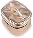 Large Rose Gold Metallic Cosmetic Makeup Train Toiletry Organizer Bag for Travel & Storage, Made of Vegan Leather