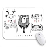 Musmatta djur söt björn panda flicka baby kärlek hjort bästa skrivbordsmattan med halkfri gummibas bordsmatta bärbar spelmusmatta, för kontor, bärbar dator, 25 x 30 cm
