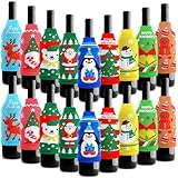 Ziliny 18 Pcs Christmas Bottle Covers Christmas Knit Sweater Bottle Thermocoolers Holiday Party Bottle Sleeves for Cans Soda Beverages for Christmas Holiday Party Favors Supplies