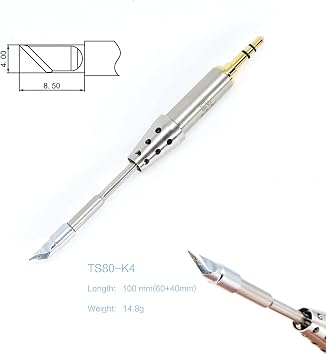Original Soldering Iron Tip Replacement for TS80 Mini Portable Outdoor Soldering Iron Kit (B02/J02/BC02/K4/D25 Tip) (K4)