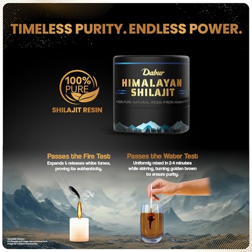 Image of Dabur Himalayan Shilajit Resin - 15g | 250mg per Serving | Boosts Strength, Stamina & Muscle Growth | Shilajit for men |100% Ayurvedic Grade A Shilajit Sourced from the Himalayas (Up to 19,000 ft)