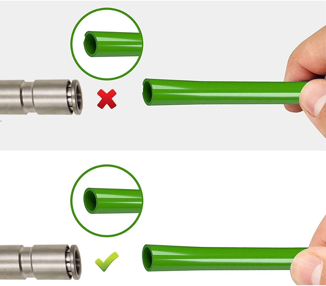 1/4" Push to Connect Straight Union Brass Pneumatic Air Fittings (2-Pack) | Heavy-duty brass air fitting for 1/4" OD tubing. High temp -4°F to 248°F & 261 PSI working pressure. Quick push lock fit.