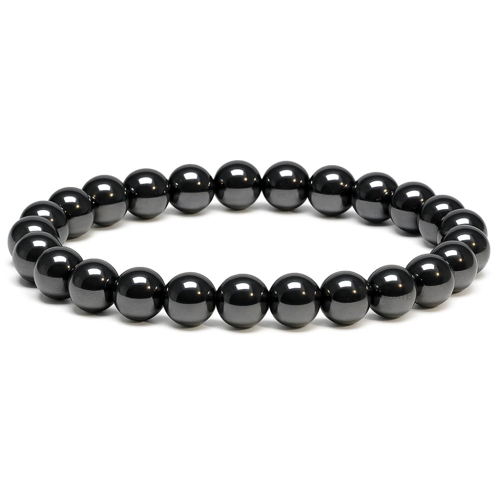 ANAYA AGATE Healing Crystal Bracelet for Women and Men – 8mm Round Beaded Bracelet for Men and Women – Unisex Stretchy Gemstone Bracelet for Healing