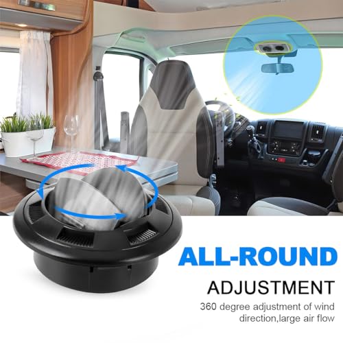 JNNJ 2 Stück Auto Warmluftauslass, Heizlüfter Luftauslass 75mm, Armaturenbrett Klimaanlage Deflektor Auslass, Für Auto Bus Wohnmobil Wohnwagen Universal Zubehör