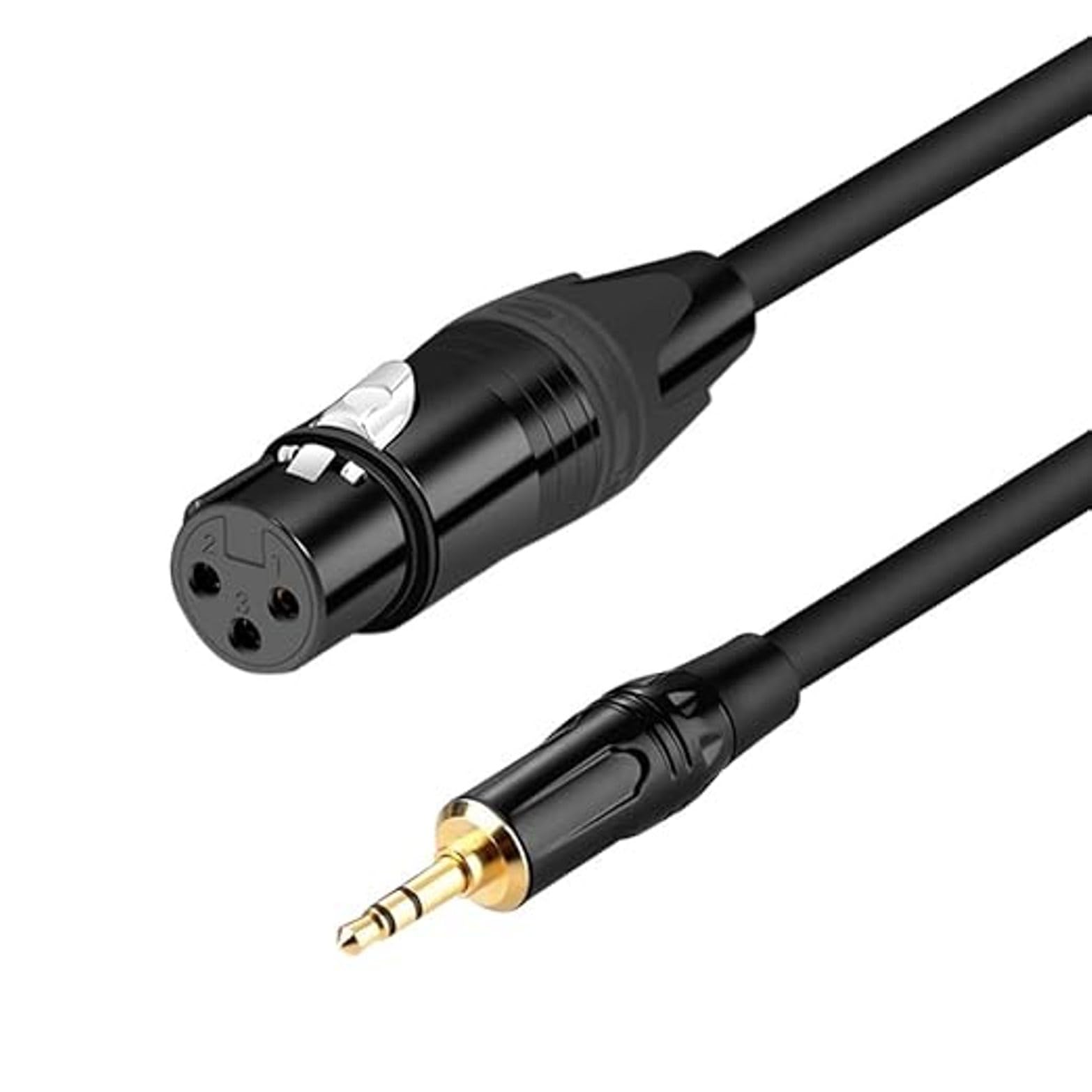 KEBILSHOP XLR to 3.5mm Cable, Female XLR to 1/8 inch Mini Stereo Jack Aux Microphone Cable Mic Cord for Cell Phone, Laptop, Speaker, Mixer 3 Meter/10 Feet (3 Meter/10 Feet)-picture-20