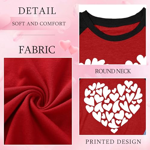 Image of Ithalt Kids Valentine Shirt Girls Valentines Shirts Cute Heart Graphic Long Sleeve Tee Tops 4-14y