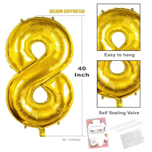 Image of 40 Inch Gold Number 80 Balloons, 80th Birthday Party Decorations