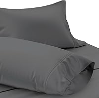 Vista 29 de TEXAS LINEN CO. Juego de 4 fundas de almohada de algodón egipcio premium tamaño estándar/queen - Fundas de almohada de lujo de algodón de alto Gris