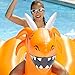 Aqua Splash Oversized 8 Foot, LED Inflatable Dragon Pool Floatie, 4 Mode 16-Color LED Light-Up, Ride On Pool Float, Fun Party Float, Orange