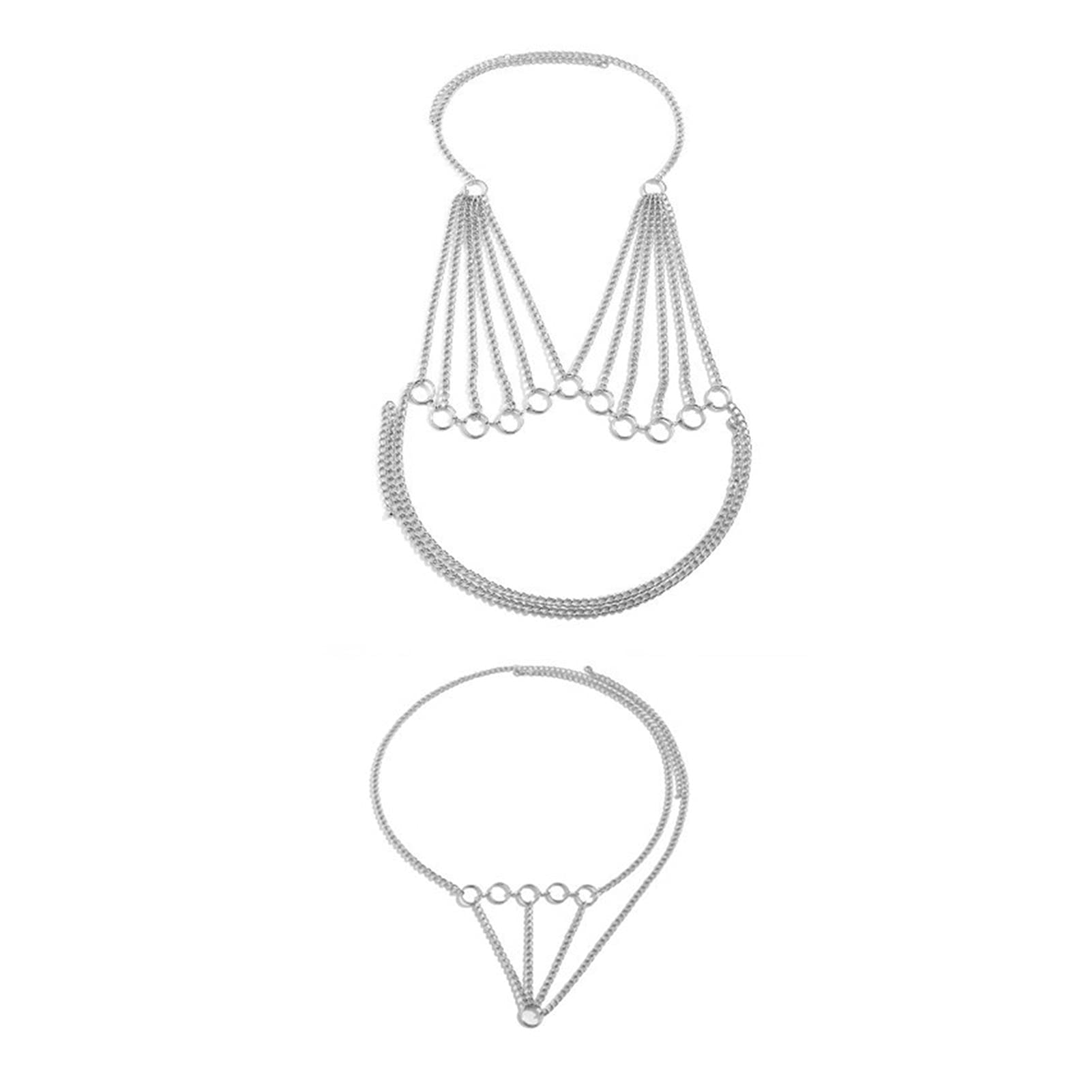 Body Chain Damen Kette - Goldfarbene einfache Strandkette mit Kreuzband für Taille und Bauch - Schwarze Harnaskette - Edler Schmuck für Damen - Accessoires