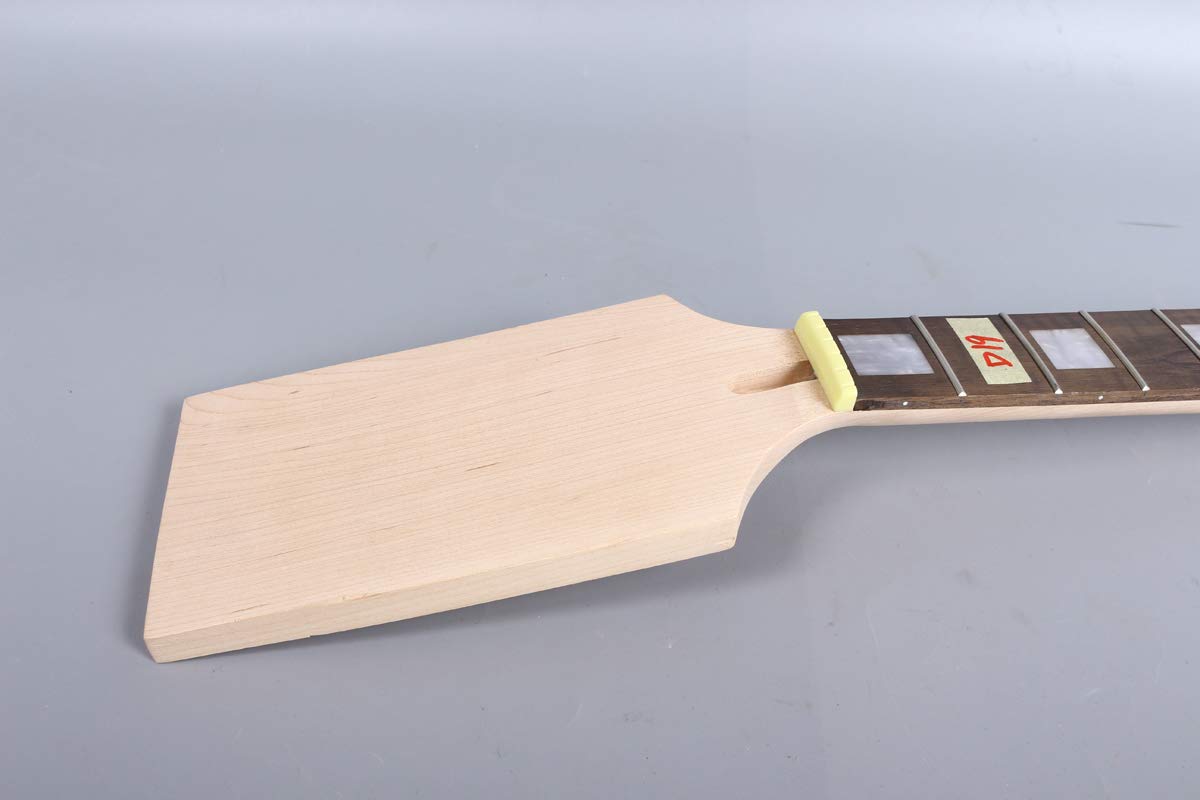 Manico per Chitarra baritono 22 Tasti Scala da 30 Pollici Legno di Acero con Tastiera per Chitarra in Palissandro Blocco intarsio Testa a Paletta