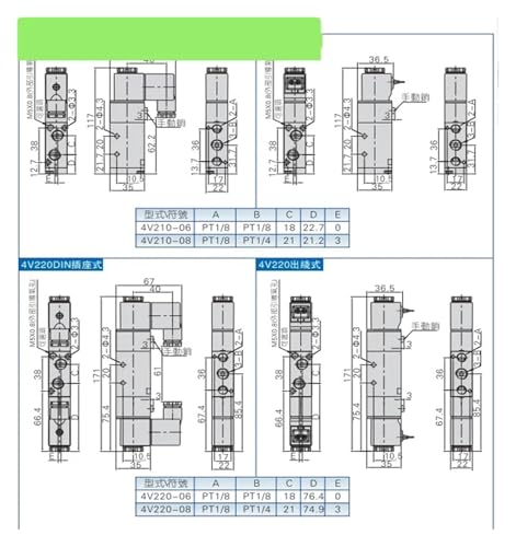 Électrovanne 4V210-08 AC24V pour commande de vérin d'atelier - 5
