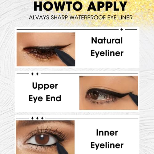 Delineador de ojos lápiz gel resistente al agua negro miniatura 7
