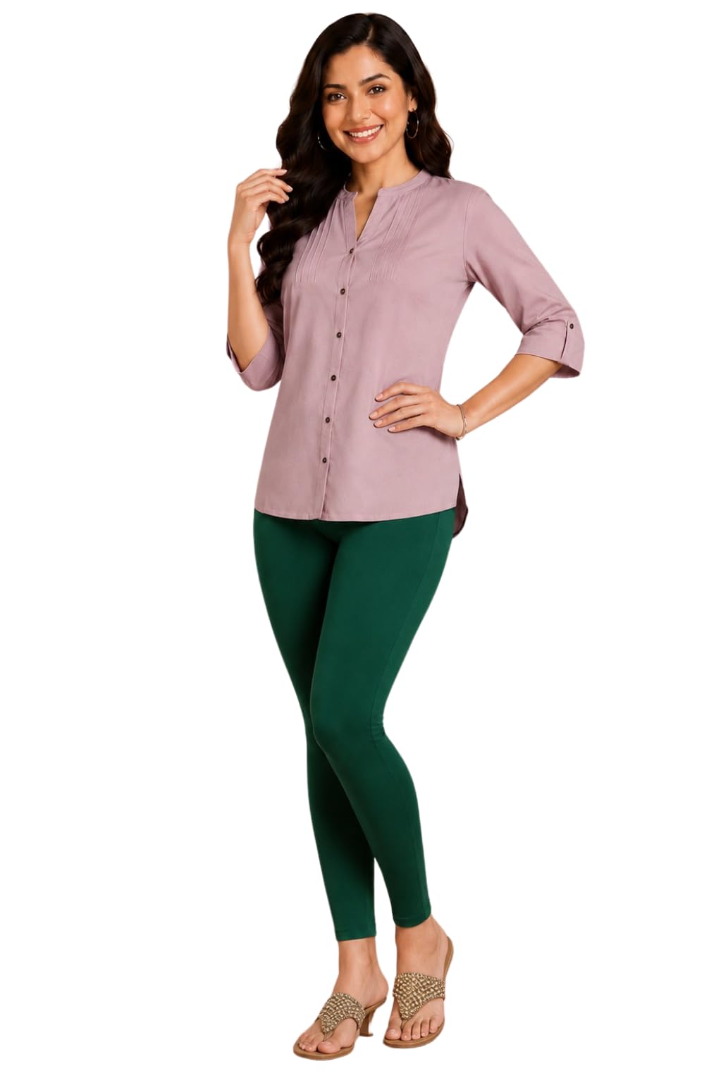 Zyara Women's Soft Cotton Ankle Length Leggings Stretchable Slim Fit Medium Rise Breathable Comfortable Wear-picture-30
