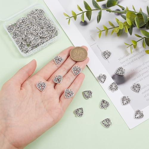 PH PandaHall 80pcs Ciondoli Cuore con Croce