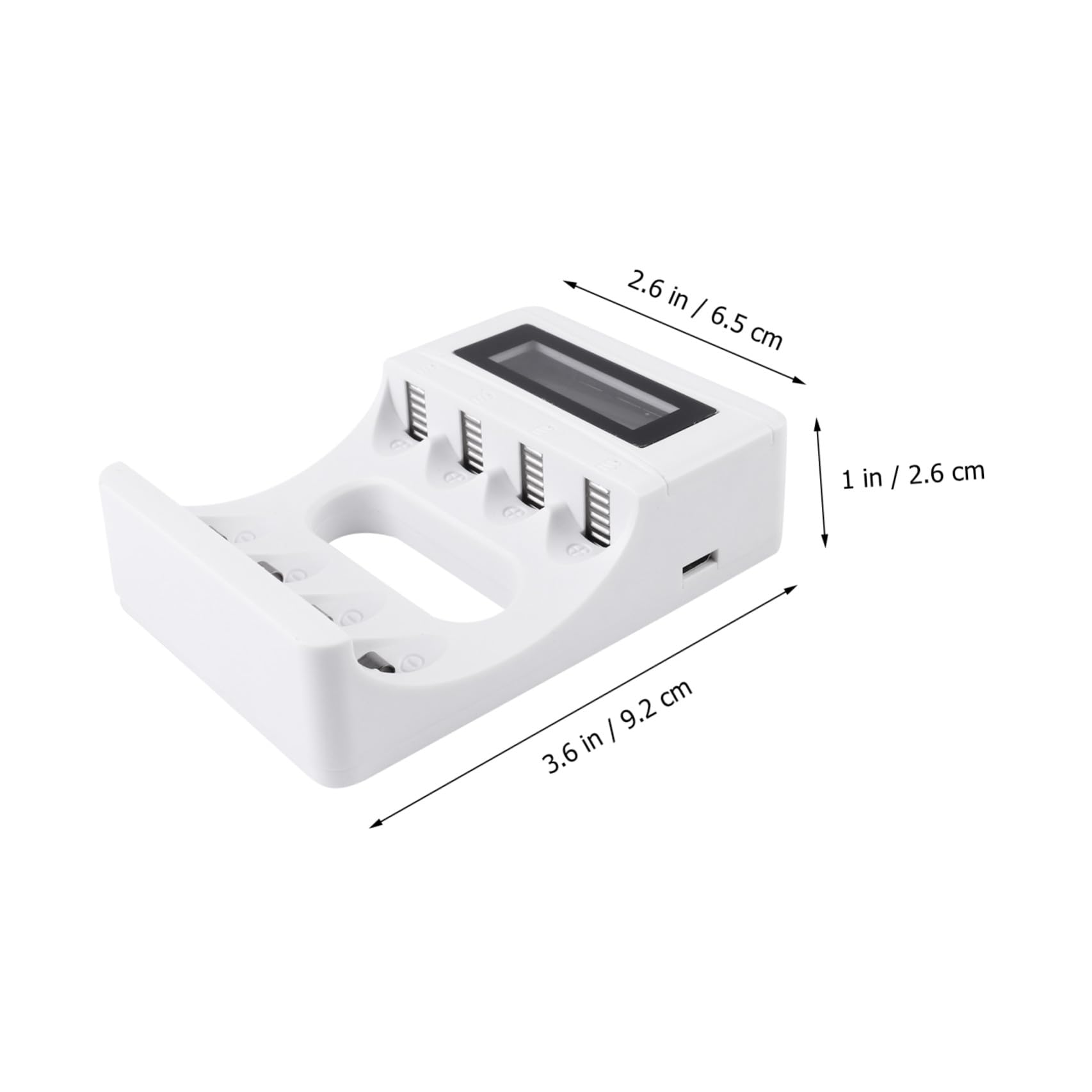 HEMOTON 3pezzi Caricabatterie Lcd Slot Per Batterie Ricaricabili Caricatore Usb Con Display Per Monitoraggio Carica e Protezione Da Sovraccarico Compatibile Con Aa Aaa