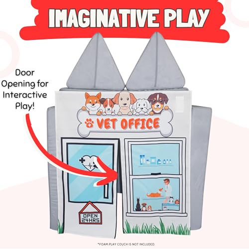 Image of Couch Swag Play Panel for Childrens Foam Sofa Kids Couch (Vet Office)