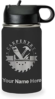 12 Engagement Party Gift Ideas That Feel Thoughtful and Useful 45 LaserGram Personalized Water Bottle, Carpentry, Stainless Steel Double W...