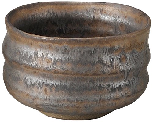 Yamakiikai Japanese Tea cup Matcha Bowl Brown Ibushi pattern made by ?? (Takase) F1728 from Japan