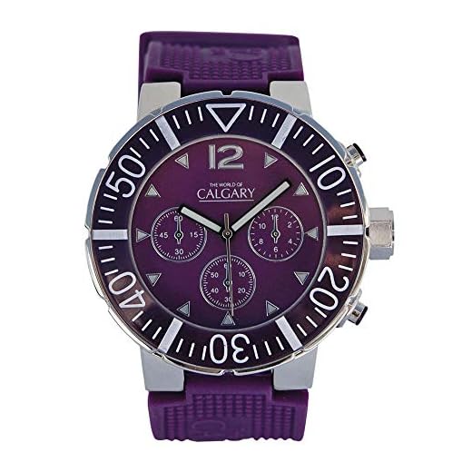 Relojes Calgary San Remo, Reloj Deportivo para Mujer, Correa Morado de Silicona, Esfera Morada