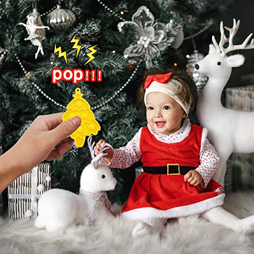 24 Pcs Christmas Mini Pop Fidget Toy, Keychain Bubble Popping Toy Packs, Simple Silicone Sensory Toys, Relieves Stress Toys For Kids Adults Party Favors Decoration Classroom Rewards #TOP5