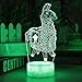Night Lights Changeable USB Touch Lampada 3D Visual Bulbing lampen Children's Room Decor Holiday Light Christmas Festival Gift(Llama)