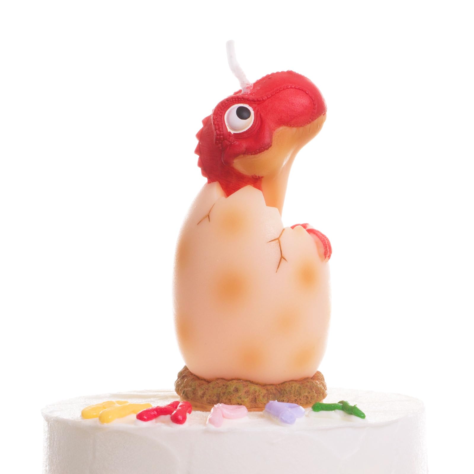 Vela de cumpleaños de bebé de dinosaurio rojo, para baby shower, cumpleaños y fiesta de Pascua, regalos para niños, celebración de vacaciones