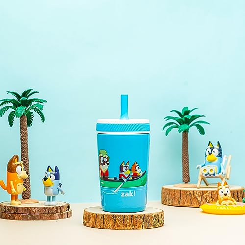 Image of Zak Designs Bluey Kelso Toddler Cups For Travel or At Home, 12oz Vacuum Insulated Stainless Steel Sippy Cup With Leak-Proof Design is Perfect For Kids (Bluey, Bingo, Grandad Mort)