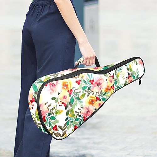 JRHEJTHH Durable Ukulele Bag Water Resistent Ukulele Case with Adjustable Shoulders for 21 23 24 inch Thick Padding Floral Pattern - Les Beatles, Paul McCartney, John Lennon, RIngo Starr, George Harrison JRHEJTHH Durable Ukulele Bag Water Resistent Ukulele Case with Adjustable Shoulders for 21 23 24 inch Thick Padding Floral Pattern – Image 7
