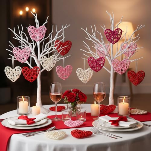 Boules décoratives en osier pour la Saint-Valentin et compositions - 3