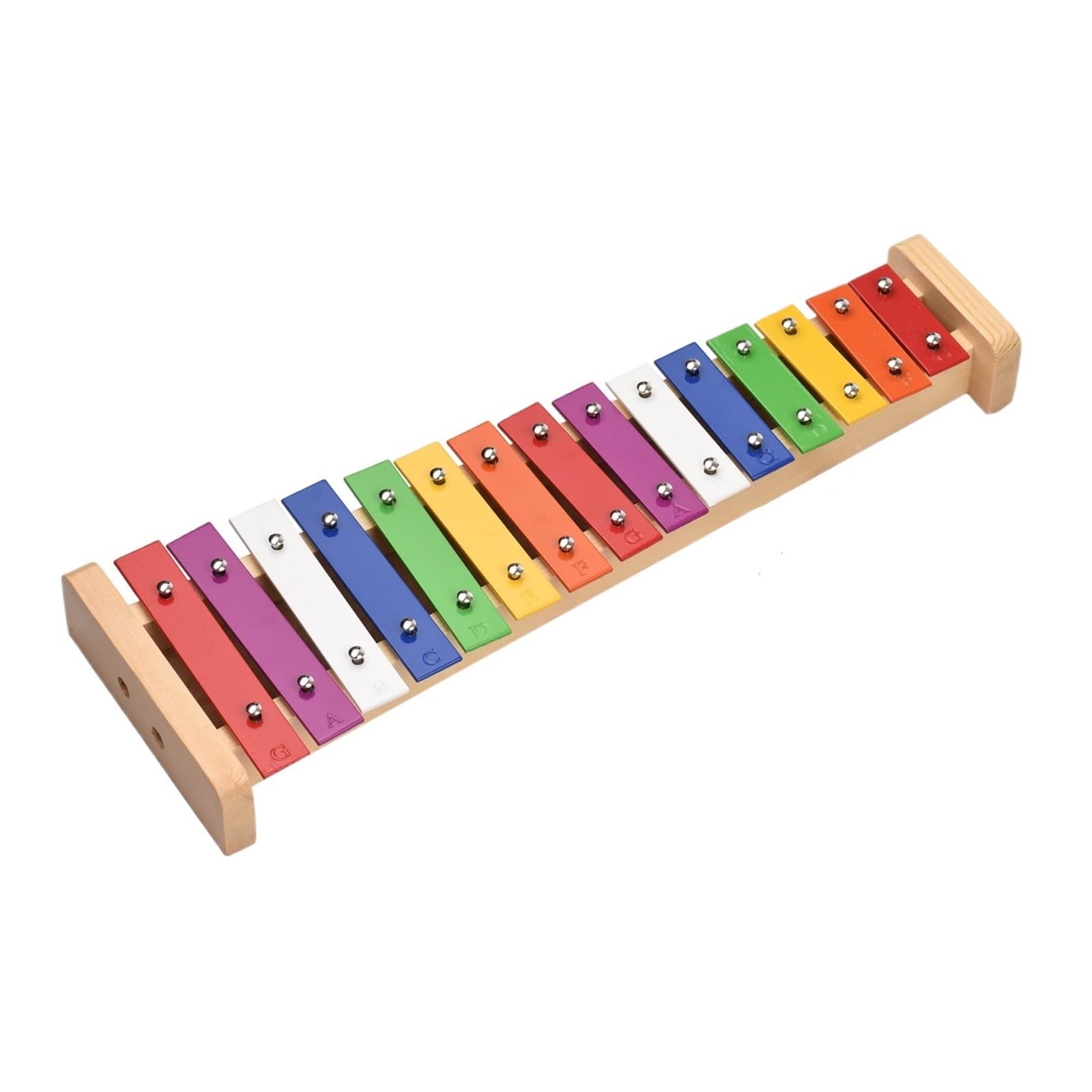 Profesional Glockenspiel Xilófono Glockenspiel De 15 Notas, Base De Madera, Barras De Aluminio Coloridas, Percusión De Instrumento Musical Educativo con 2 Mazos