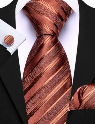 Image of Barry.Wang Designer Mens Tie Sets Collection, Eleagnt Gift Box Tie Clips Handkerchief Cufflink Set