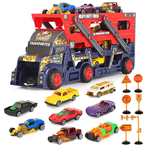 Cool Transporter Truck: realizzato in plastica ABS riciclabile e non tossica, ottime macchinine per bambini dai 3 ai 5 anni.